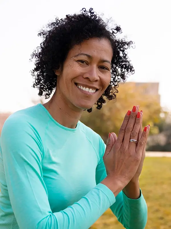 Senior woman doing yoga - Does she have osteoporosis